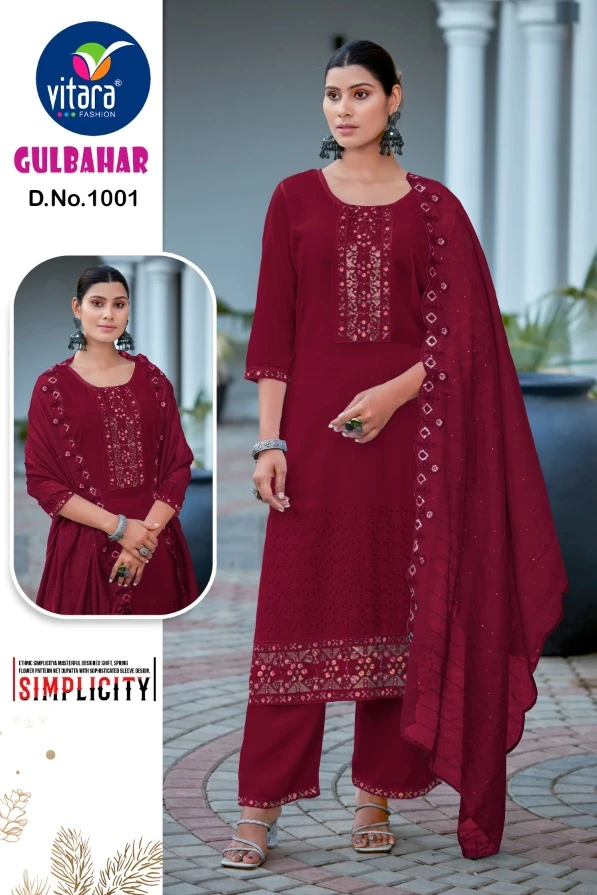 Vitara Fashion Gulbahar Heavy Rayon Wholesale Readymade Salwar Suit Catalog — Wholesale Readymade Suit, MPA wholesale from Surat — view 4